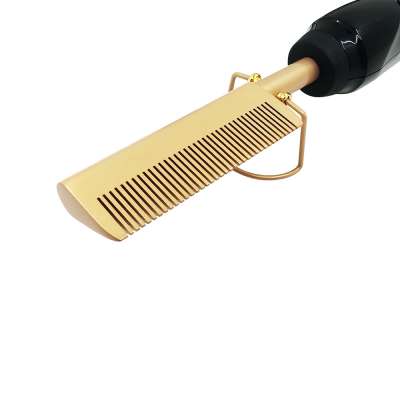 Amazon High Heat Ceramic straightening hair brush Hair Straightener hair curler Electric Hot Comb