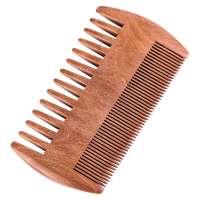 WC08 Hot Sale Wholesale Fine Coarse Teeth Anti Static Custom Logo Small Wooden Mustaches Comb Mens Beard Pocket Comb